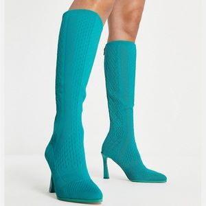 Public desire knit knee high boots